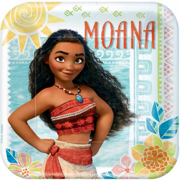 Moana 23cm Square Plates 8PK