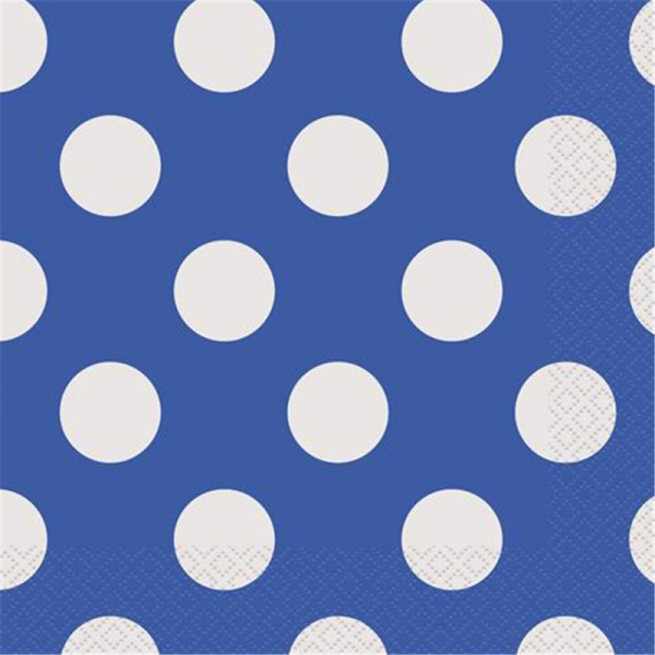 Polka Dots Luncheon Napkins Royal Blue 16PK