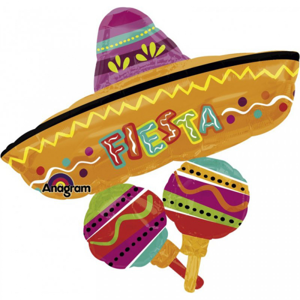 SuperShape Fiesta Fun Hat Cluster Foil Balloon