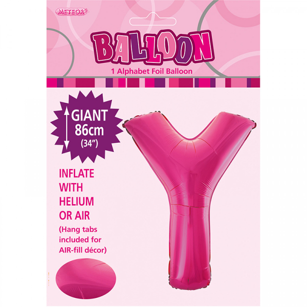 86cm 34 Inch Gaint Alphabet Foil Balloon Dark Pink Y