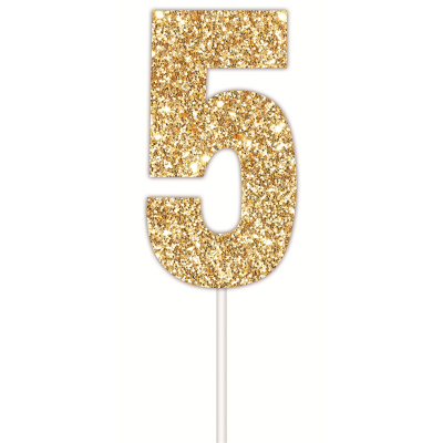 Golden Glitter Cake Topper 5