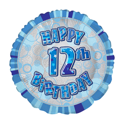 45cm Glitz Blue Foil Balloon 12