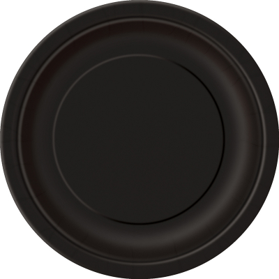 Paper Around Plates 18cm - Black 8PK