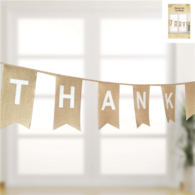 Thank You Bunting Hessian 8PK