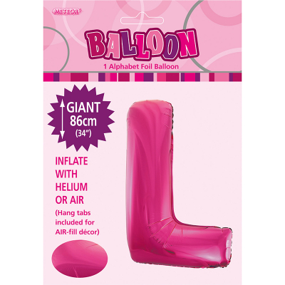 86cm 34 Inch Gaint Alphabet Foil Balloon Dark Pink L