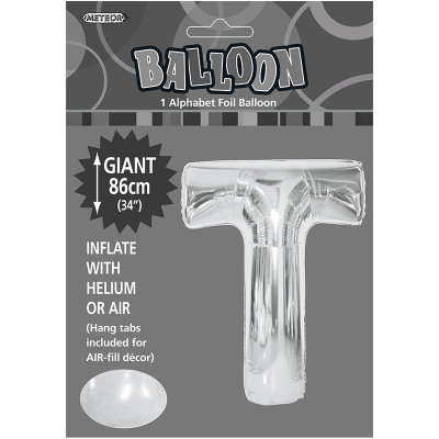 86cm 34 Inch Gaint Alphabet Foil Balloon Silver T