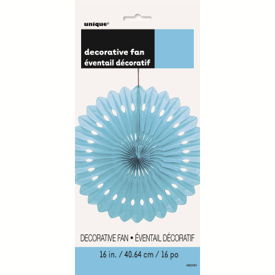 Hanging Decorative Fan 40cm Pastel Blue