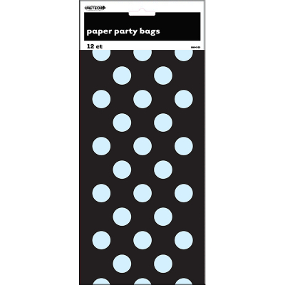 Polka Dots Paper Bags Midnight Black 12PK