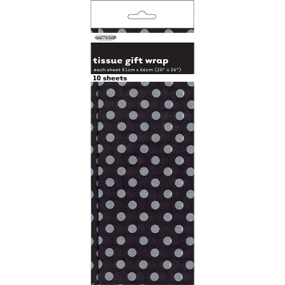 Polka Dots Tissue Sheets Midnight Black 10PK