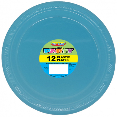 Plastic Around Plates 18cm Pastel Blue 12PK