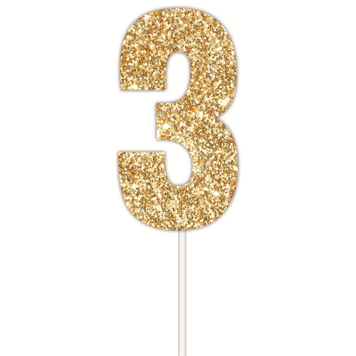 Golden Glitter Cake Topper 3