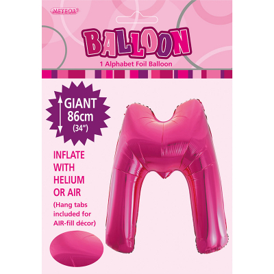 86cm 34 Inch Gaint Alphabet Foil Balloon Dark Pink M