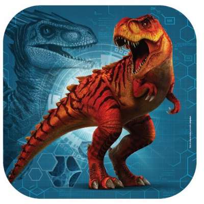 Jurassic World 23cm Square Plates 8PK