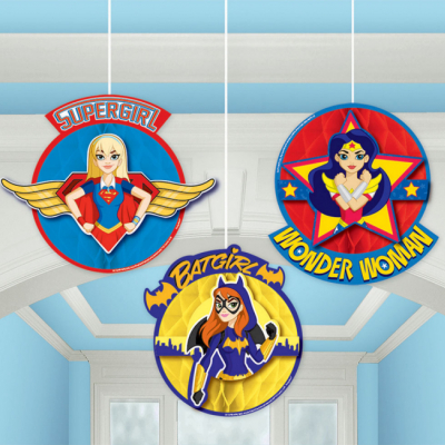 DC Superhero Girls Honeycomb Decorations 3PK