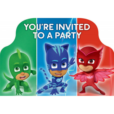 PJ Masks Postcard Invitations 8PK