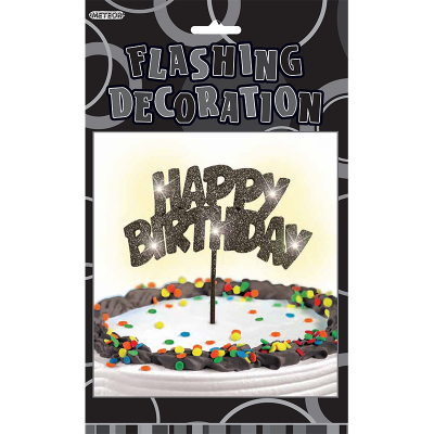 Glitz Birthday Black Flashing