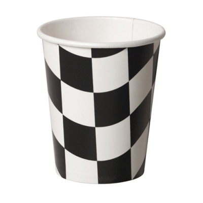 Black & White Checkered Cups 8PK