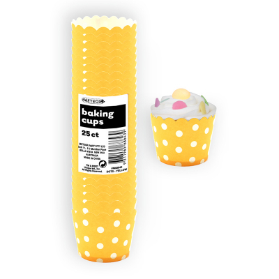 Polka Dots Baking Cups Sunflower Yellow 25PK