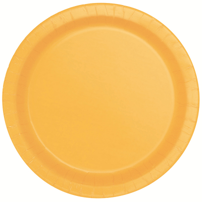 Paper Around Plates 23cm - Yellow 8PK