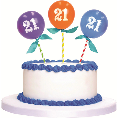 Cake Topper 21st Balloon 3PK