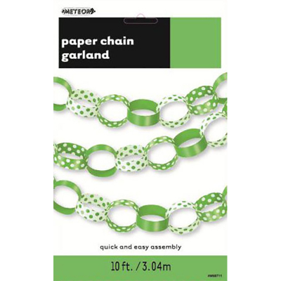 Polka Dots Paper Chain Lime Green