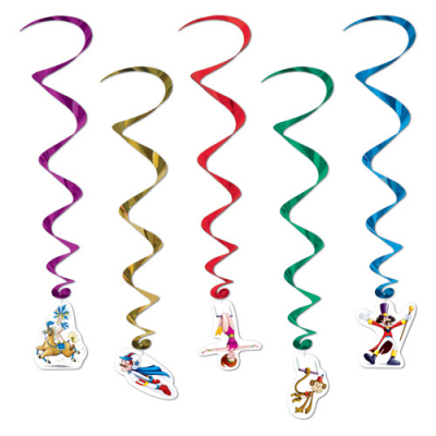 Circus Performers Hanging Decoration Whirls 5PK