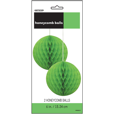 Hanging Honeycomb Balls 15cm Lime Green 2PK