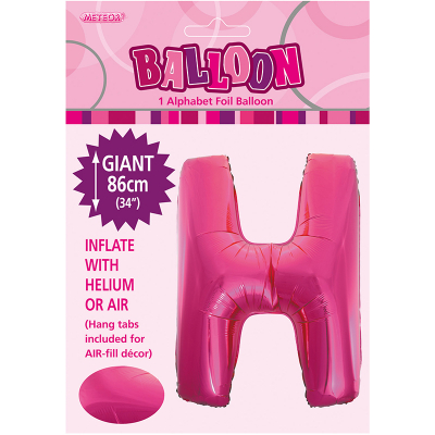 86cm 34 Inch Gaint Alphabet Foil Balloon Dark Pink H