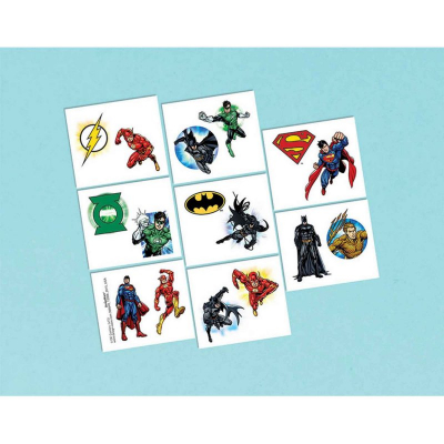 Justice League Tattoo Favors 8PK