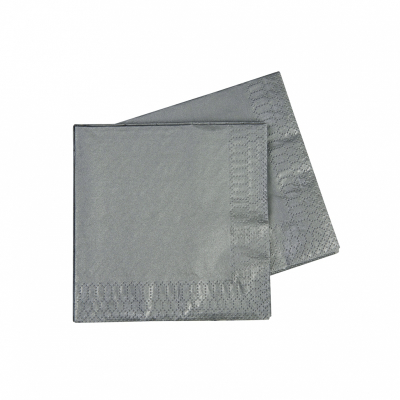 Five Star Cocktail Napkin 25cm Metallic Silver 40PK