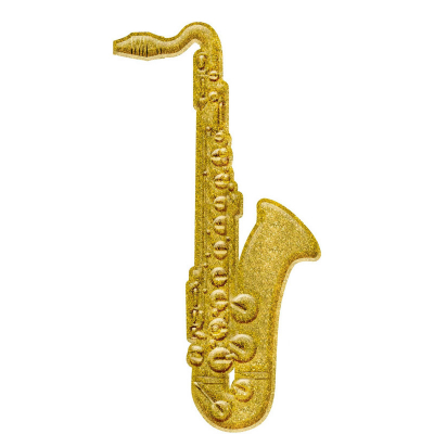 Saxophone 3D Plastic Decoration Glittered