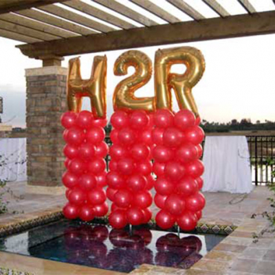 Balloon Column with Large Number Foil Balloon