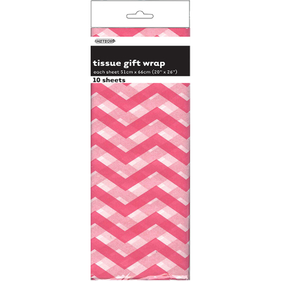 Chevron Tissue Sheet Hot Pink 10PK