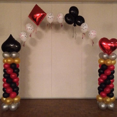 Column Arch with Casino Foil Balloon