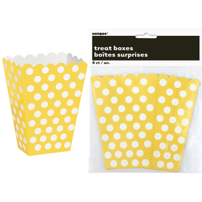 Polka Dots Treat Boxes Sunflower Yellow 8PK