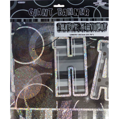 Glitz Birthday Black Giant Banner