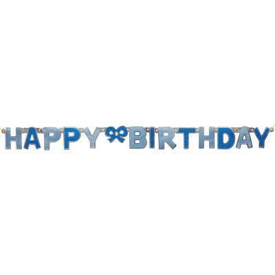 Glitz Birthday Blue Jointed Banner