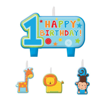 One Wild Boy Birthday Candle Set 4PK