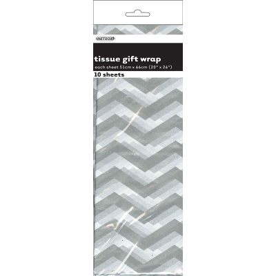 Chevron Tissue Sheet Silver 10PK