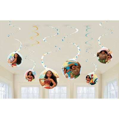 Moana Spiral Decorations 8PK