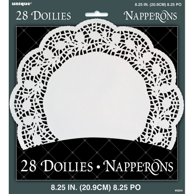 21.5cm White Doilies 28PK