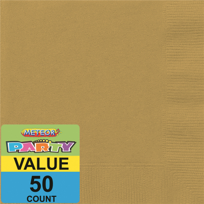 Beverage Napkins Gold 50PK