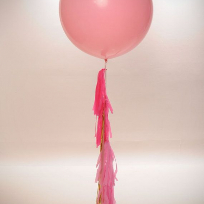 90cm Plain Colour Premium Latex Balloon with Helium & Weight & Tassel