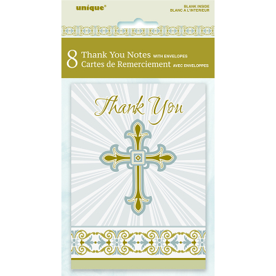 Cross Gold Silver Thank You Notes 8PK