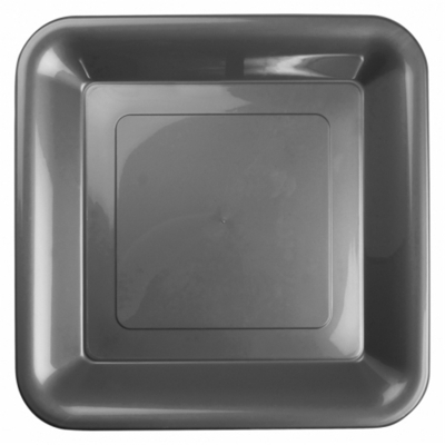 Five Star Square Banquet Plate 26cm Metallic Silver 20PK