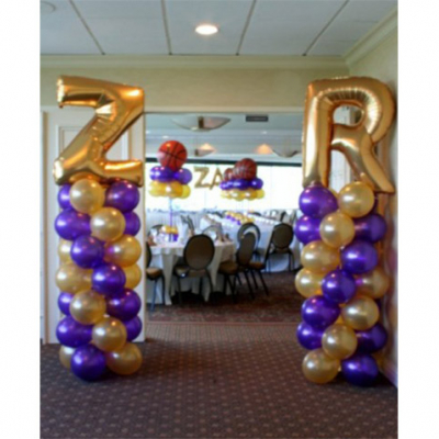 Balloon Column with Large Letter Foil Balloon