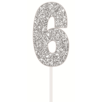 Silver Glitter Cake Topper 6