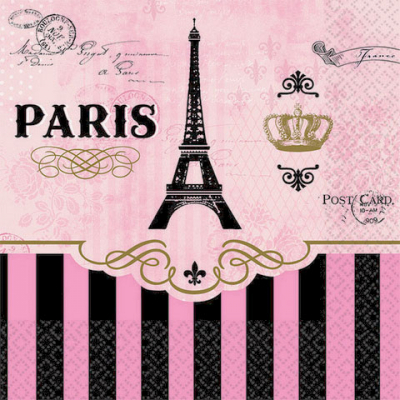 Day In Paris Beverage Napkins 16PK