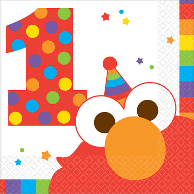 Elmo Turns One Beverage Napkins 16PK