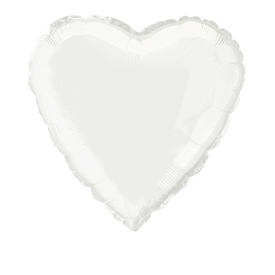 Heart 45cm Foil Balloon White